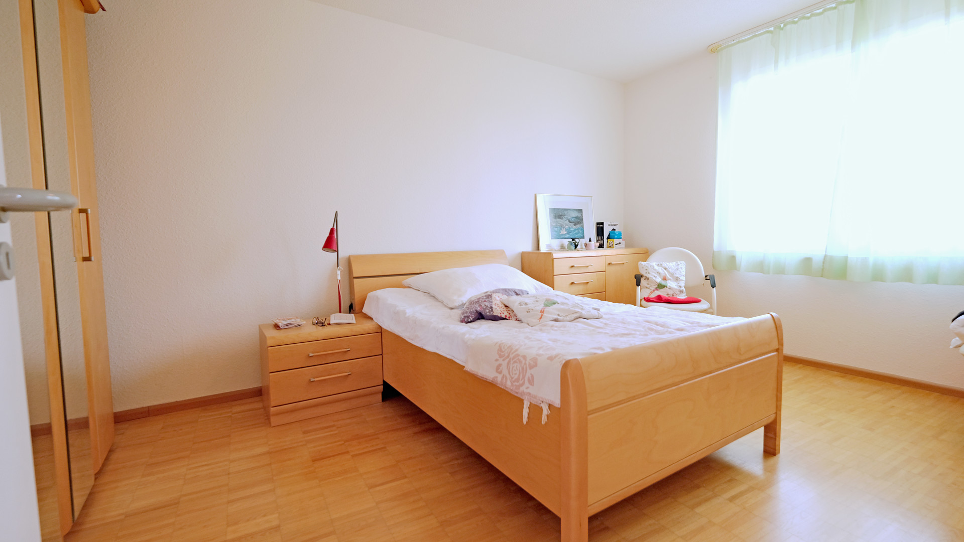 Blick ins Schlafzimmer