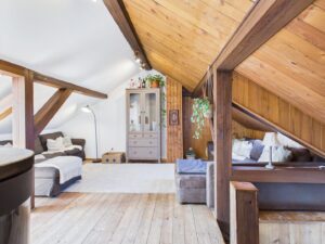 Wohnzimmer im ausgebauten Dachgeschoss