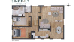 Obere Etage und Zwischengeschoss - Ansicht von oben