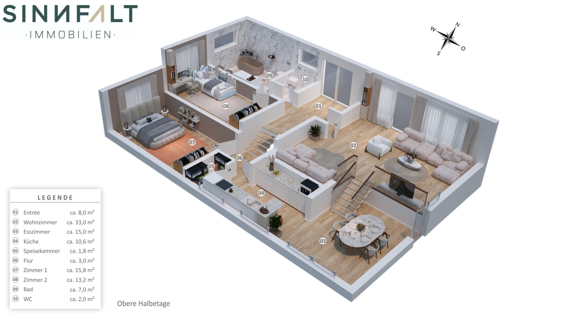 Obere Etage und Zwischengeschoss