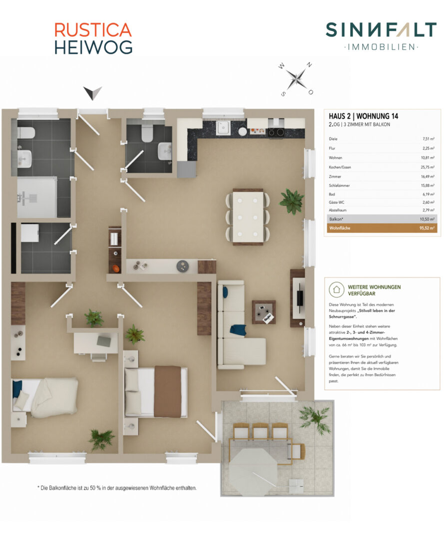 Grundriss Wohnung 14