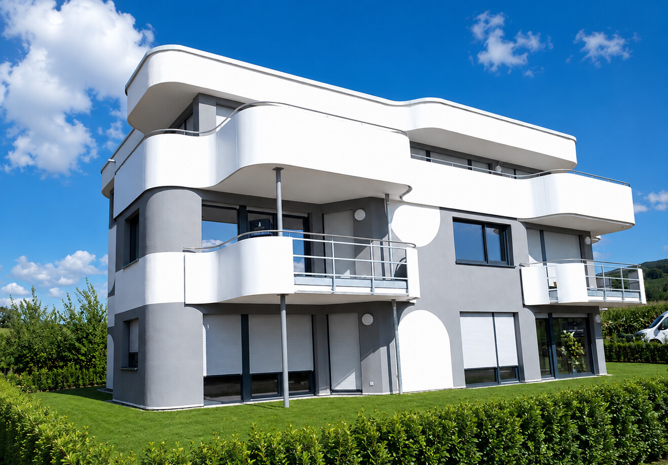 Modernes Mehrfamilienhaus aus 2024